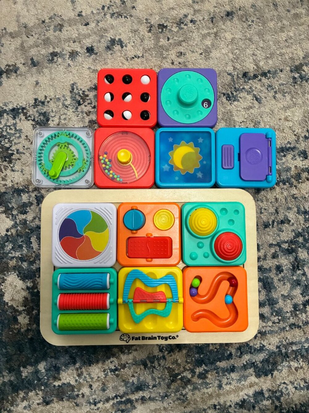 Fat Brain Toys PlayTab Busy Board for Toddlers & Babies 12 Months+ 12 TABS TOTAL - Picture 6 of 7